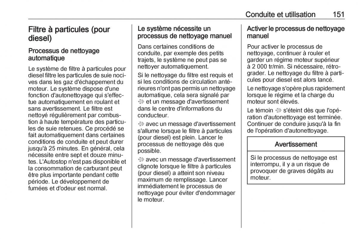 Opel Mokka X manuel du proprietaire / page 153