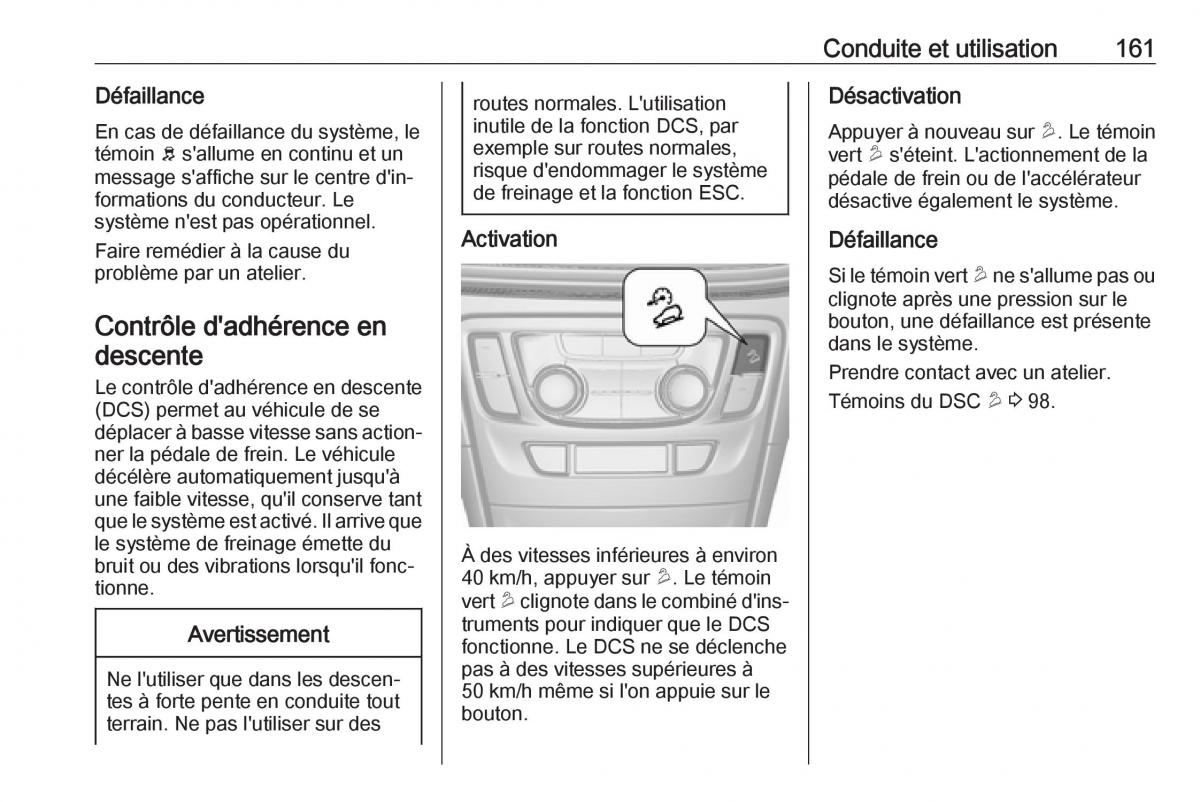 Opel Mokka X manuel du proprietaire / page 163