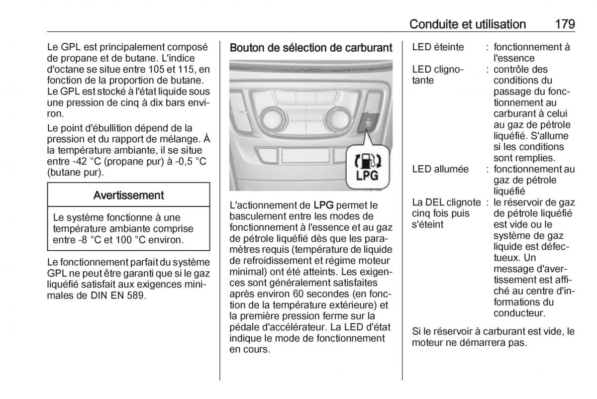 Opel Mokka X manuel du proprietaire / page 181