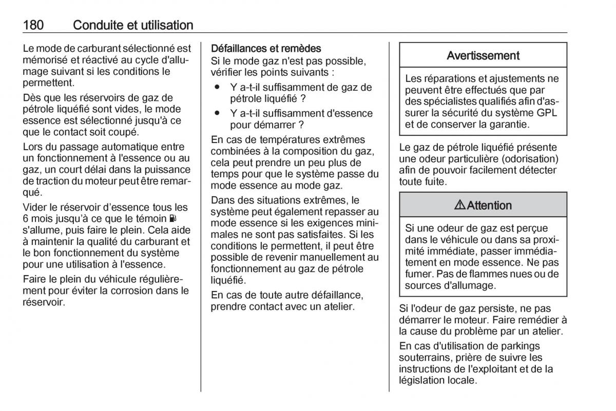 Opel Mokka X manuel du proprietaire / page 182