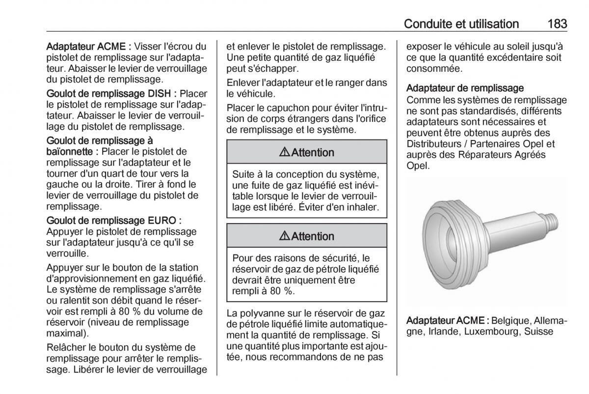 Opel Mokka X manuel du proprietaire / page 185