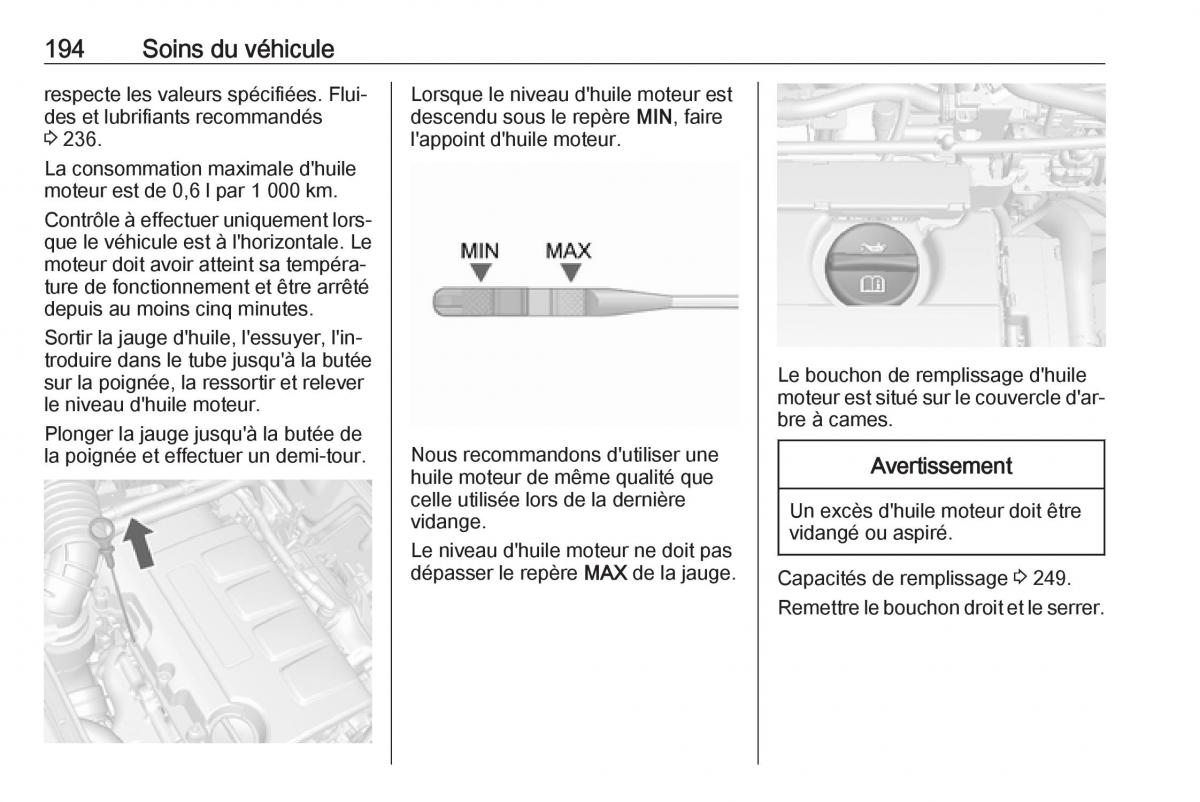 Opel Mokka X manuel du proprietaire / page 196