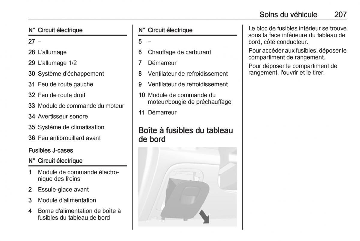 Opel Mokka X manuel du proprietaire / page 209