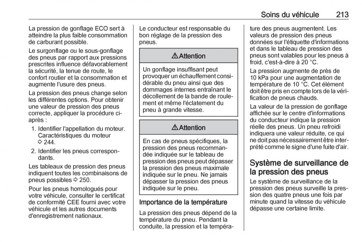 Opel Mokka X manuel du proprietaire / page 215