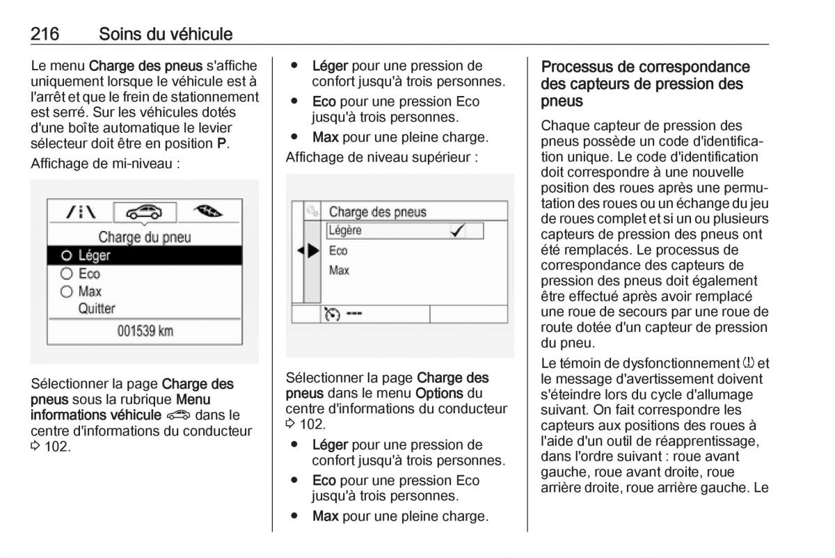 Opel Mokka X manuel du proprietaire / page 218