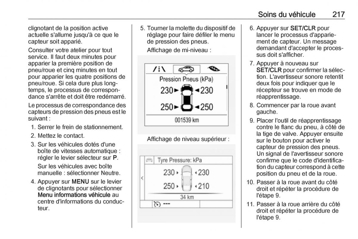 Opel Mokka X manuel du proprietaire / page 219