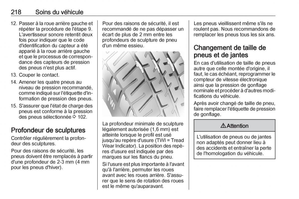 Opel Mokka X manuel du proprietaire / page 220