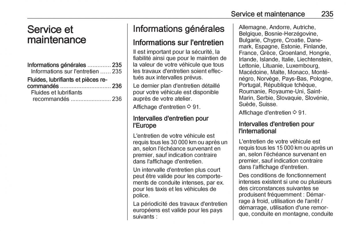 Opel Mokka X manuel du proprietaire / page 237