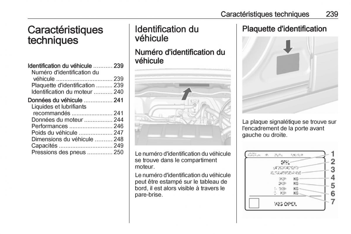 Opel Mokka X manuel du proprietaire / page 241