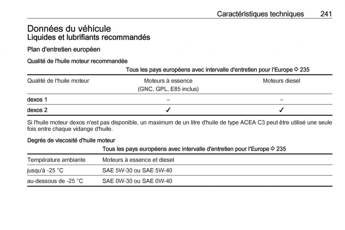 Opel Mokka X manuel du proprietaire / page 243