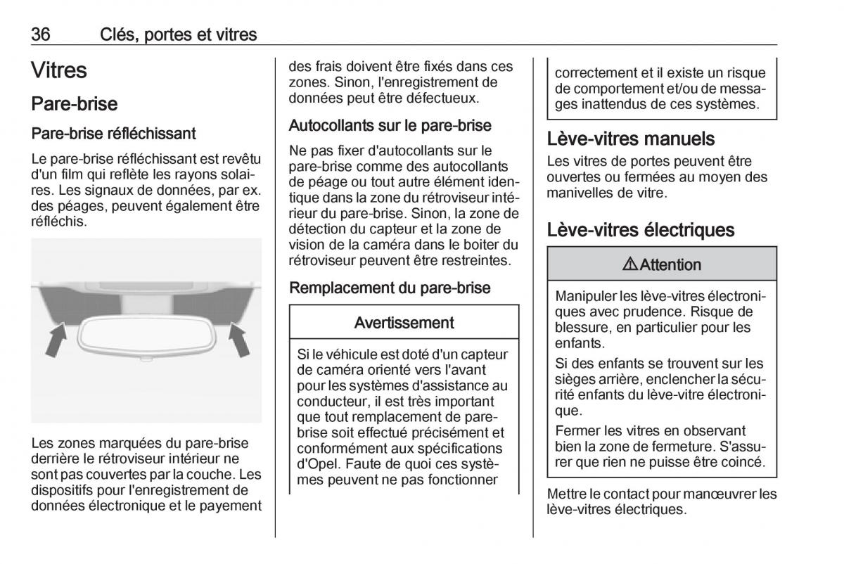 Opel Mokka X manuel du proprietaire / page 38