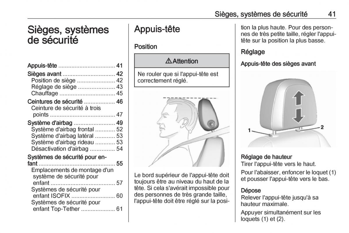 Opel Mokka X manuel du proprietaire / page 43