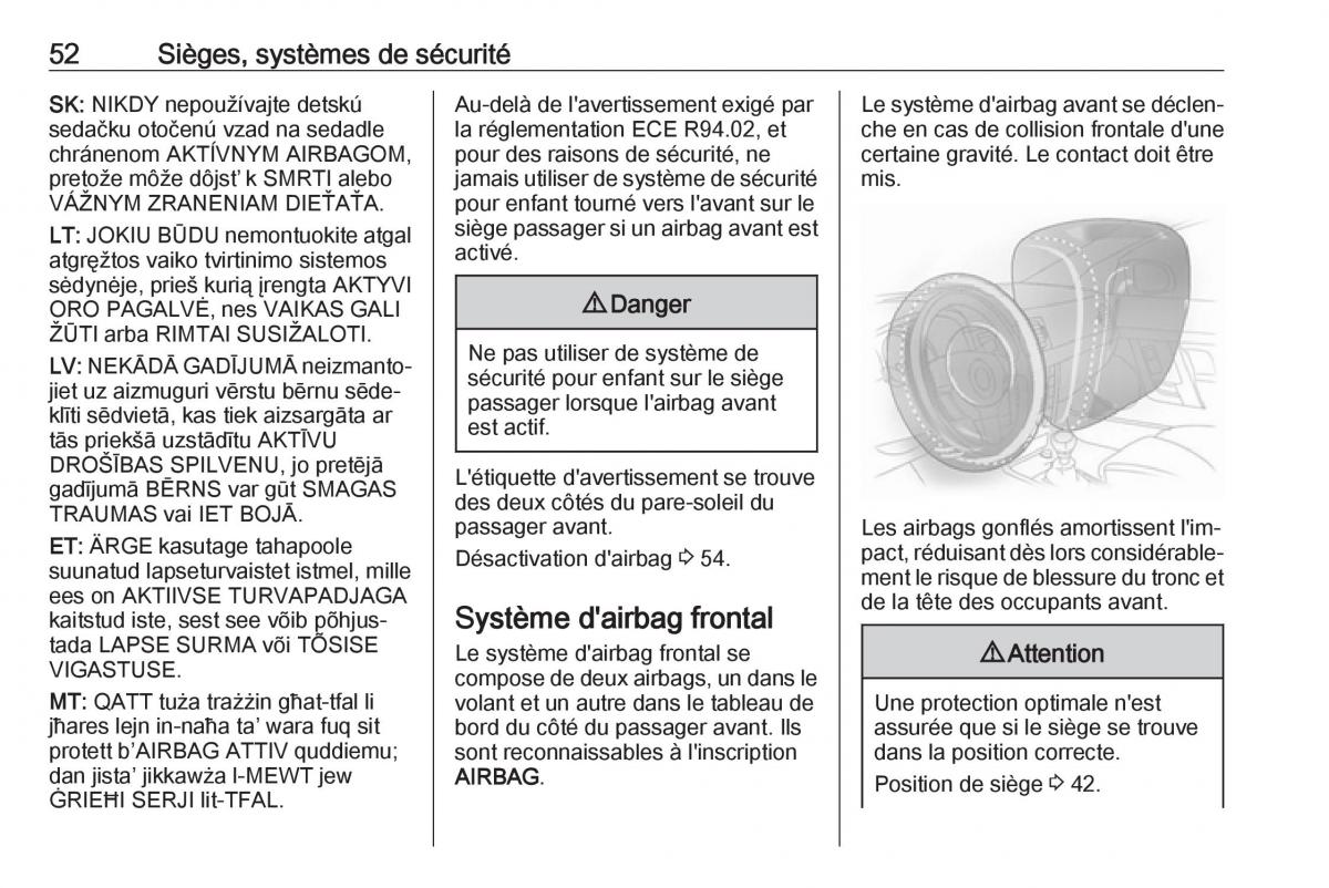 Opel Mokka X manuel du proprietaire / page 54