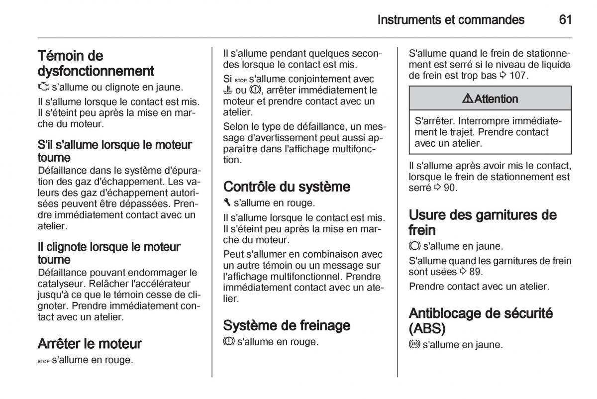 instrukcja obsługi Opel Movano B manuel du proprietaire / page 61