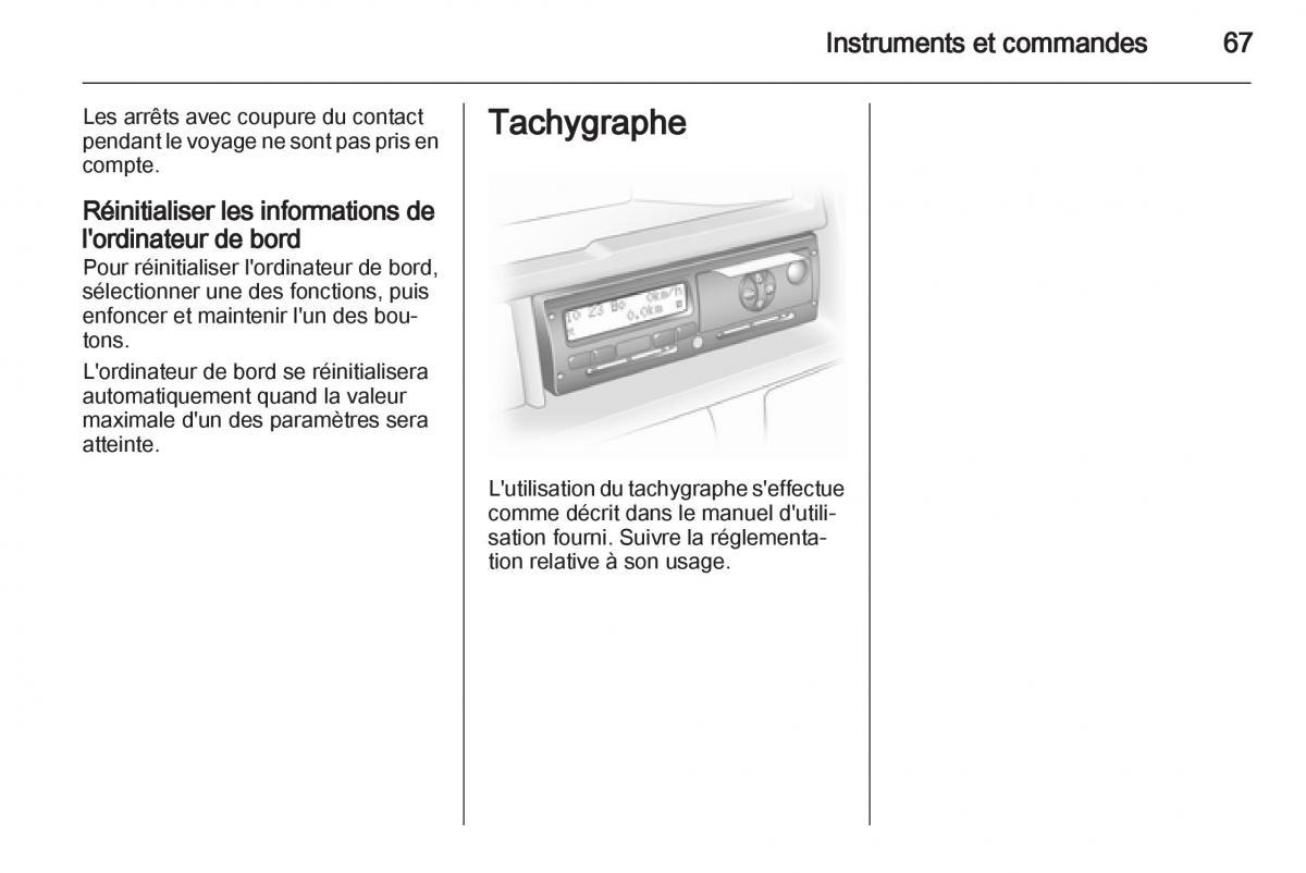 instrukcja obsługi Opel Movano B manuel du proprietaire / page 67