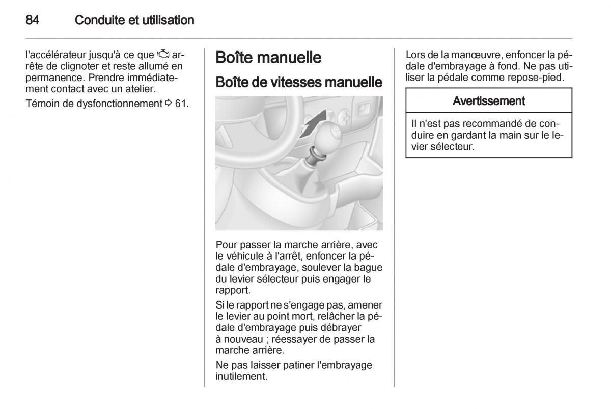 instrukcja obsługi Opel Movano B manuel du proprietaire / page 84