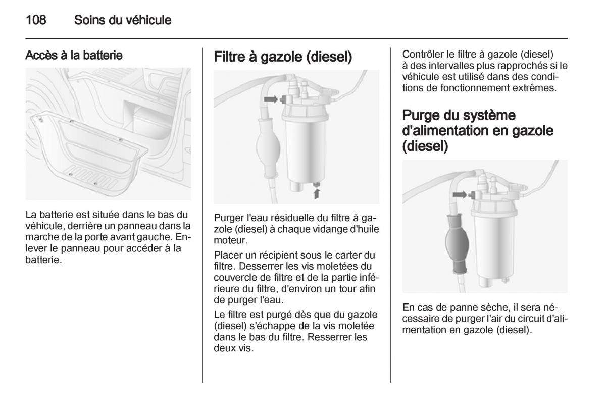 instrukcja obsługi Opel Movano B manuel du proprietaire / page 108