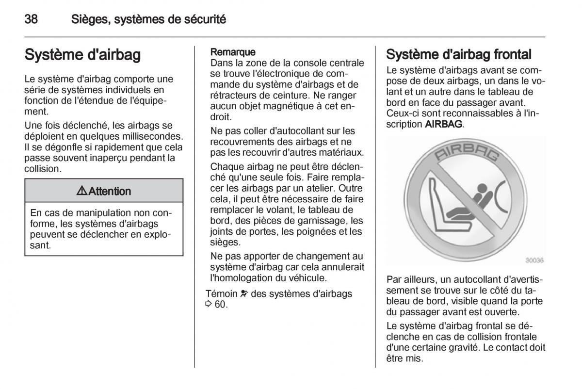 instrukcja obsługi Opel Movano B manuel du proprietaire / page 38