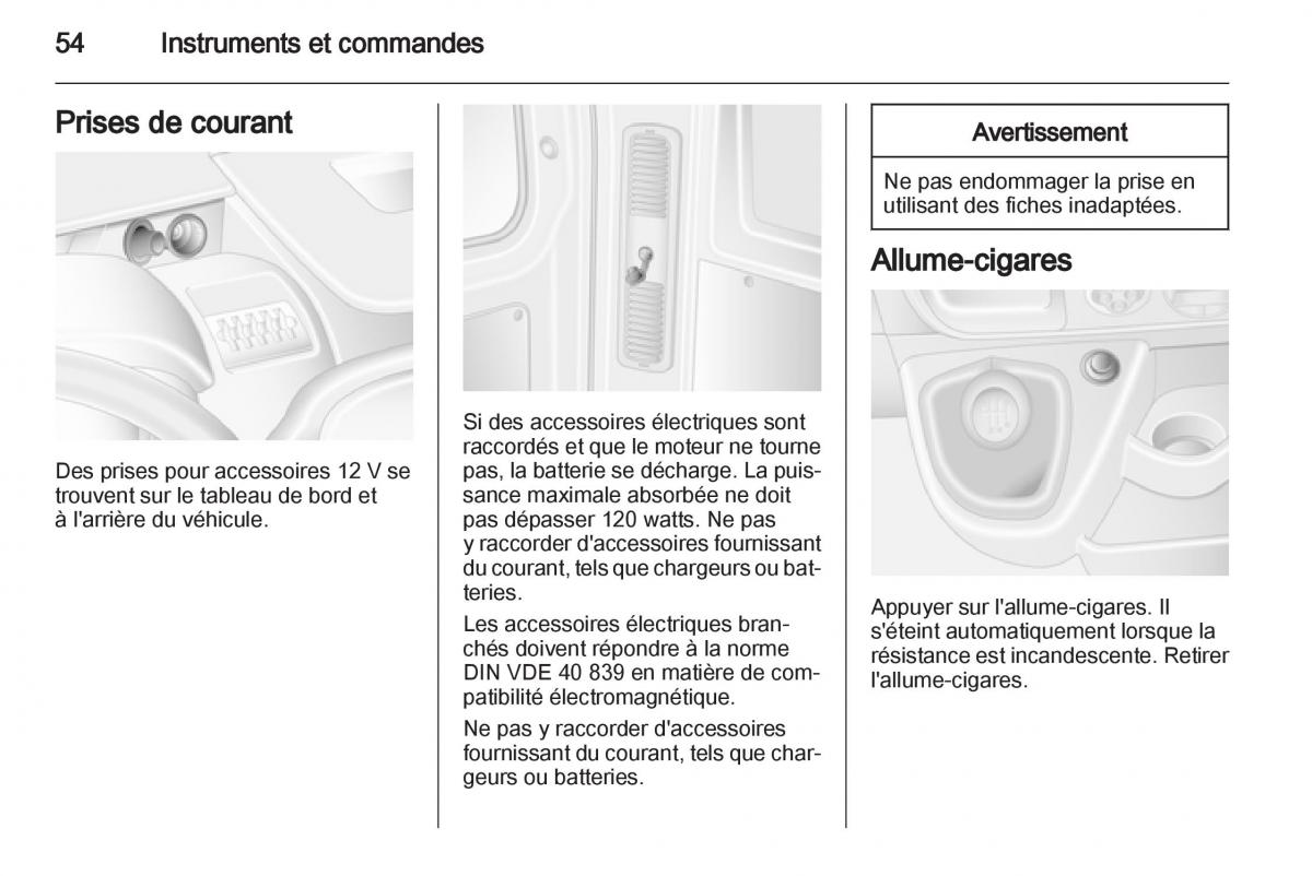 instrukcja obsługi Opel Movano B manuel du proprietaire / page 54