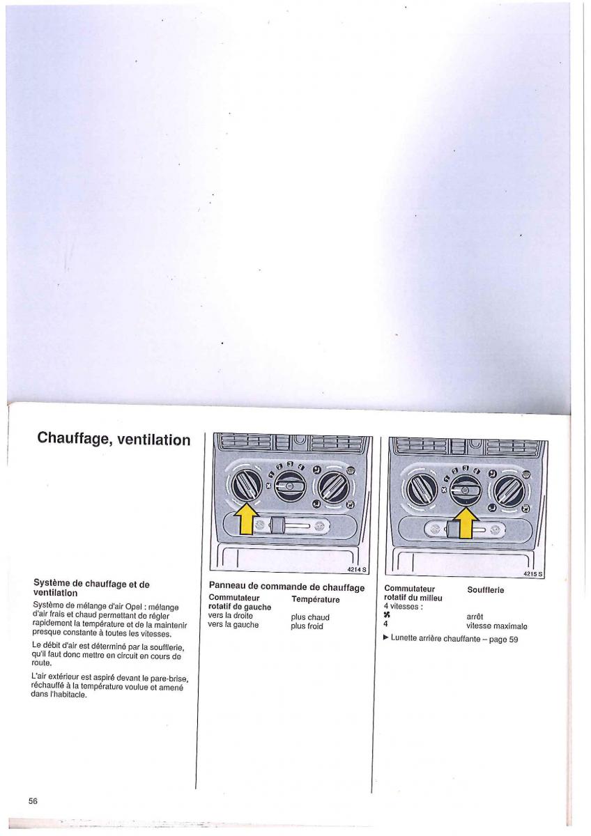 Opel Tigra I manuel du proprietaire / page 56