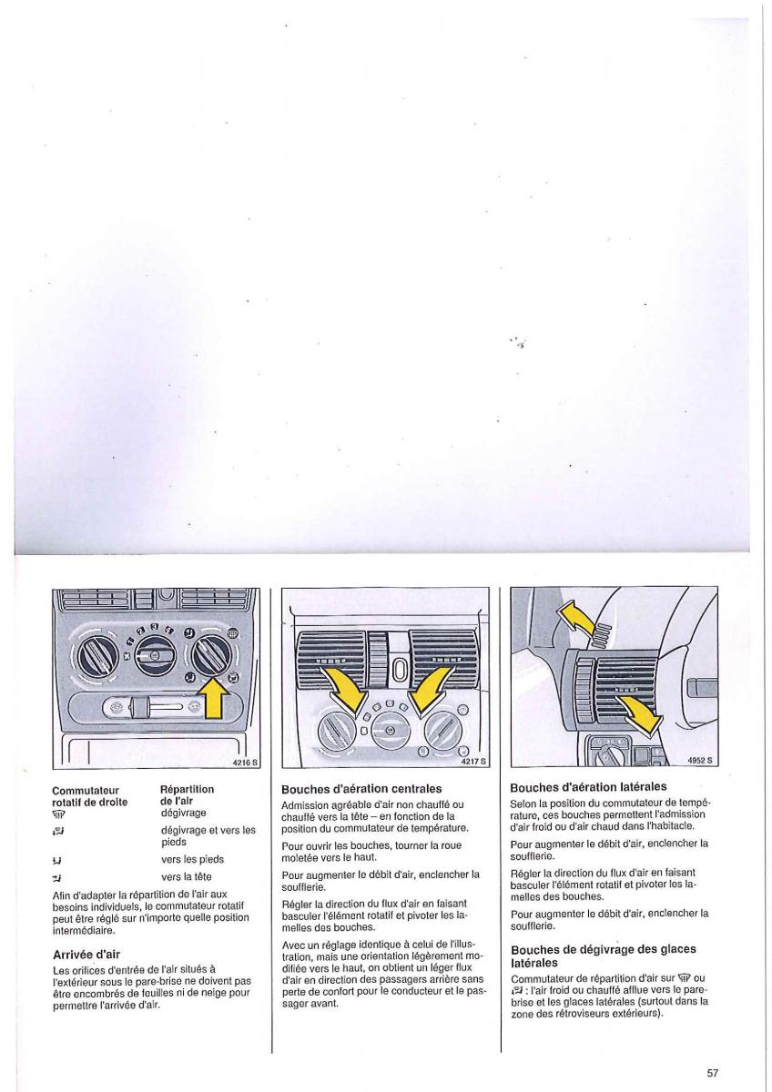 manual Opel Tigra I manuel du proprietaire / page 57