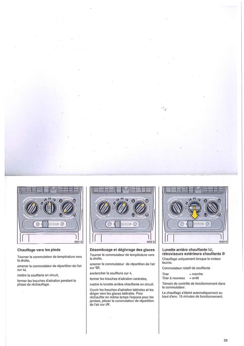 manual Opel Tigra I manuel du proprietaire / page 59