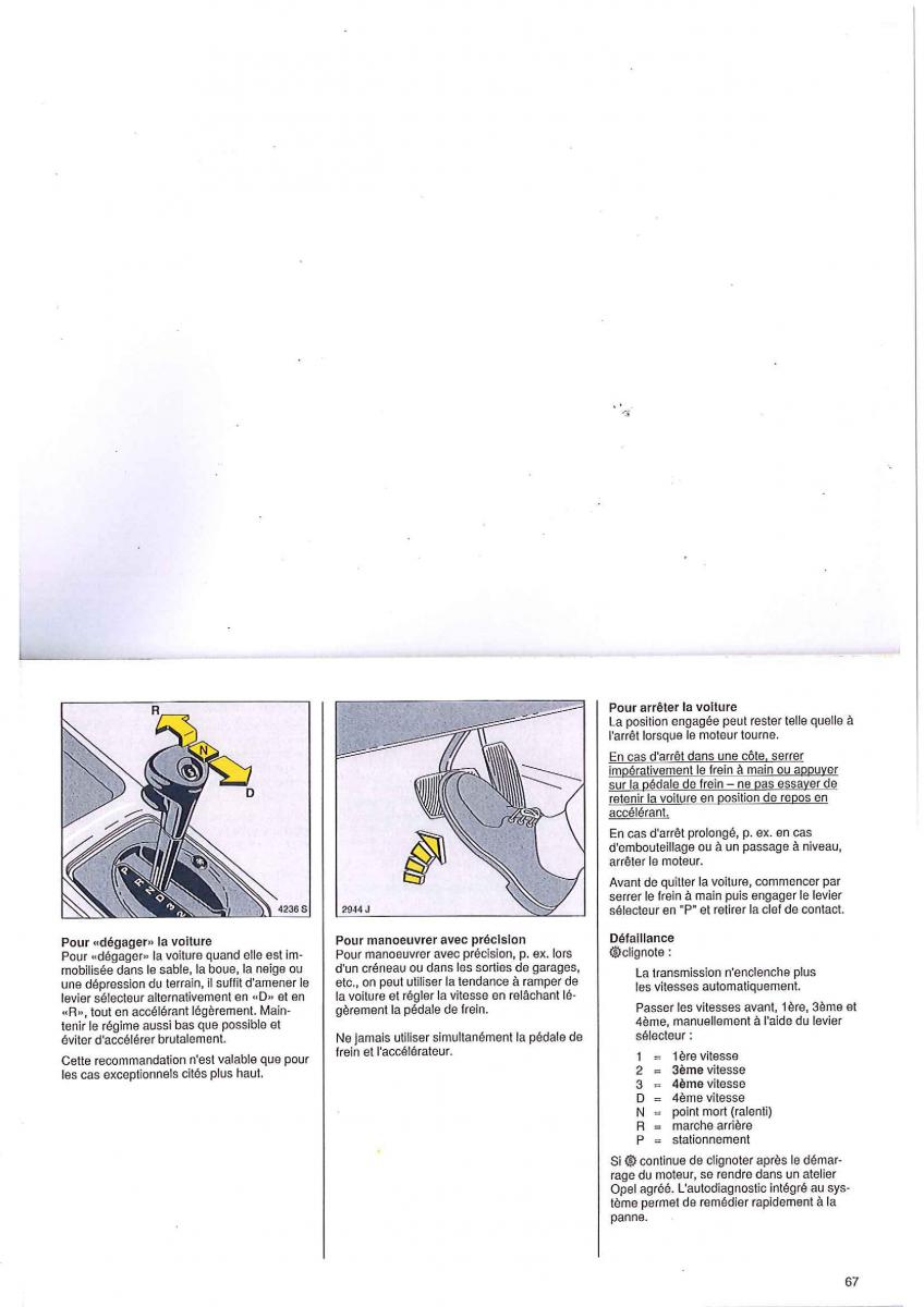 manual Opel Tigra I manuel du proprietaire / page 67