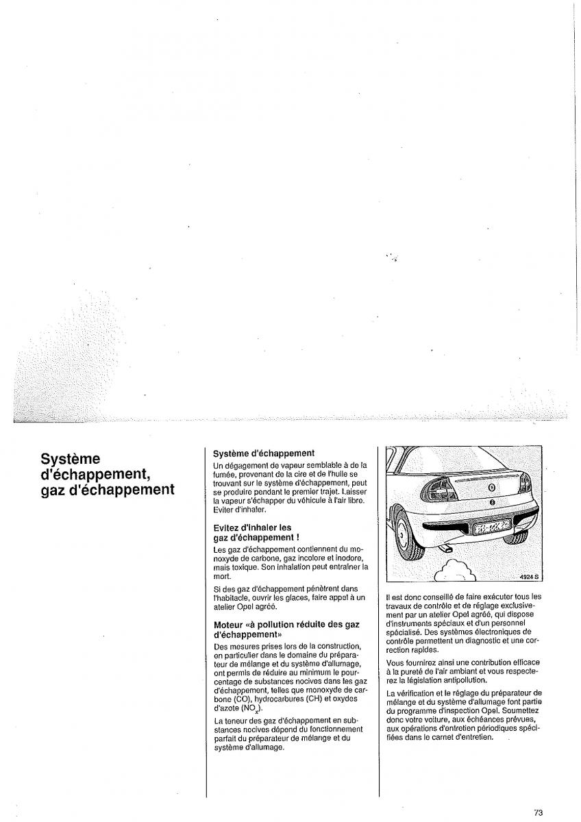 Opel Tigra I manuel du proprietaire / page 73