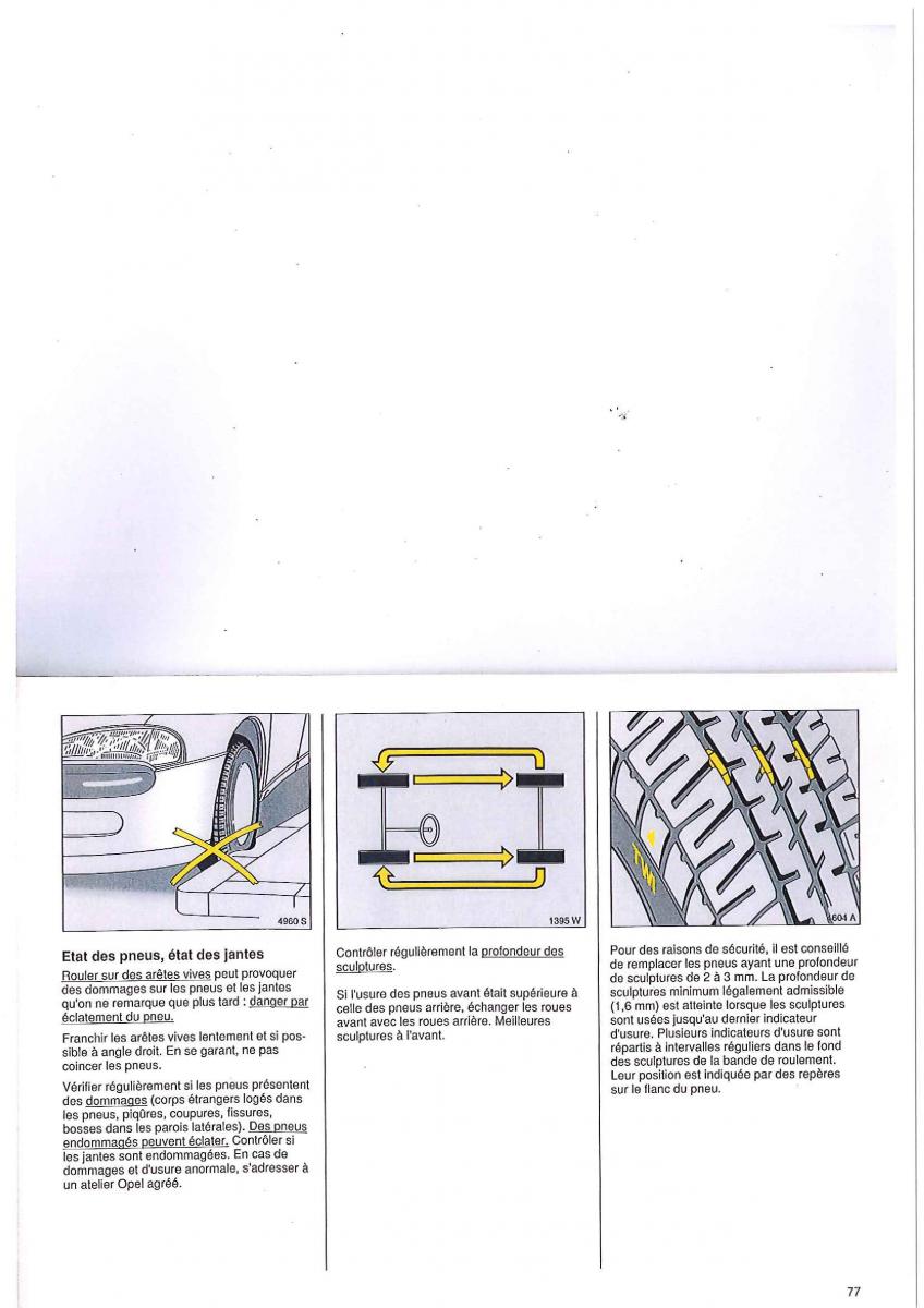 manual Opel Tigra I manuel du proprietaire / page 77