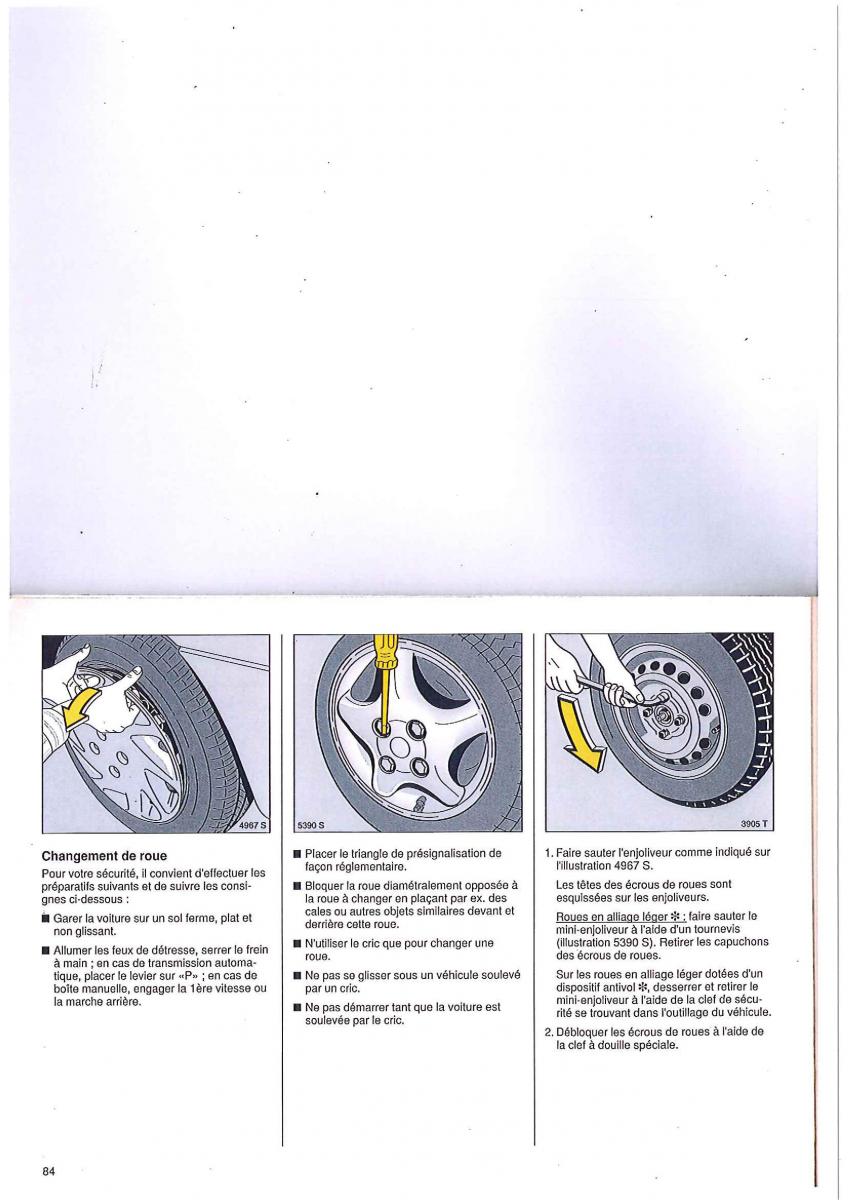 manual Opel Tigra I manuel du proprietaire / page 84