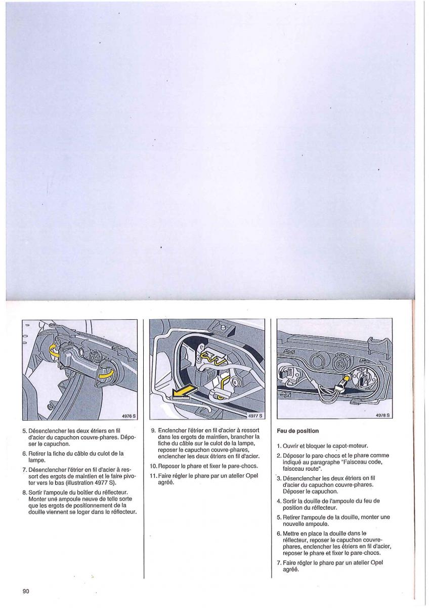 manual Opel Tigra I manuel du proprietaire / page 90