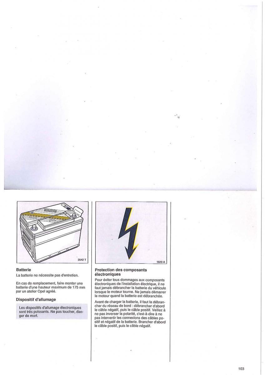 manual Opel Tigra I manuel du proprietaire / page 103