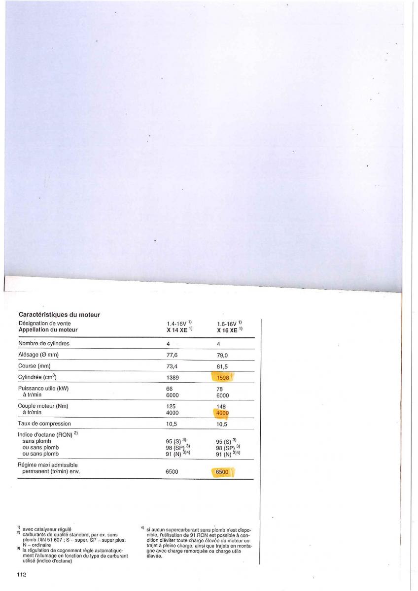 manual Opel Tigra I manuel du proprietaire / page 112