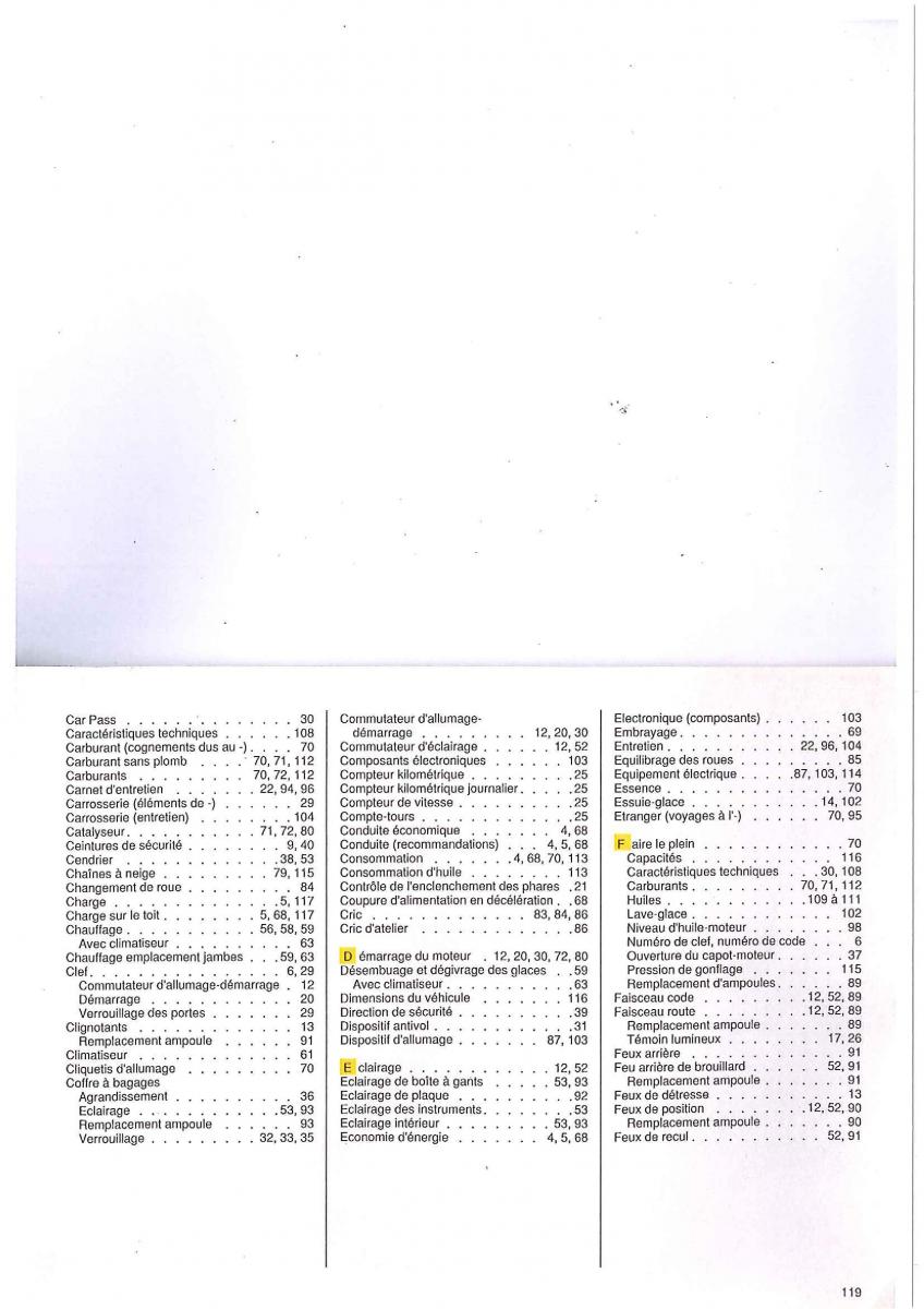 Opel Tigra I manuel du proprietaire / page 119