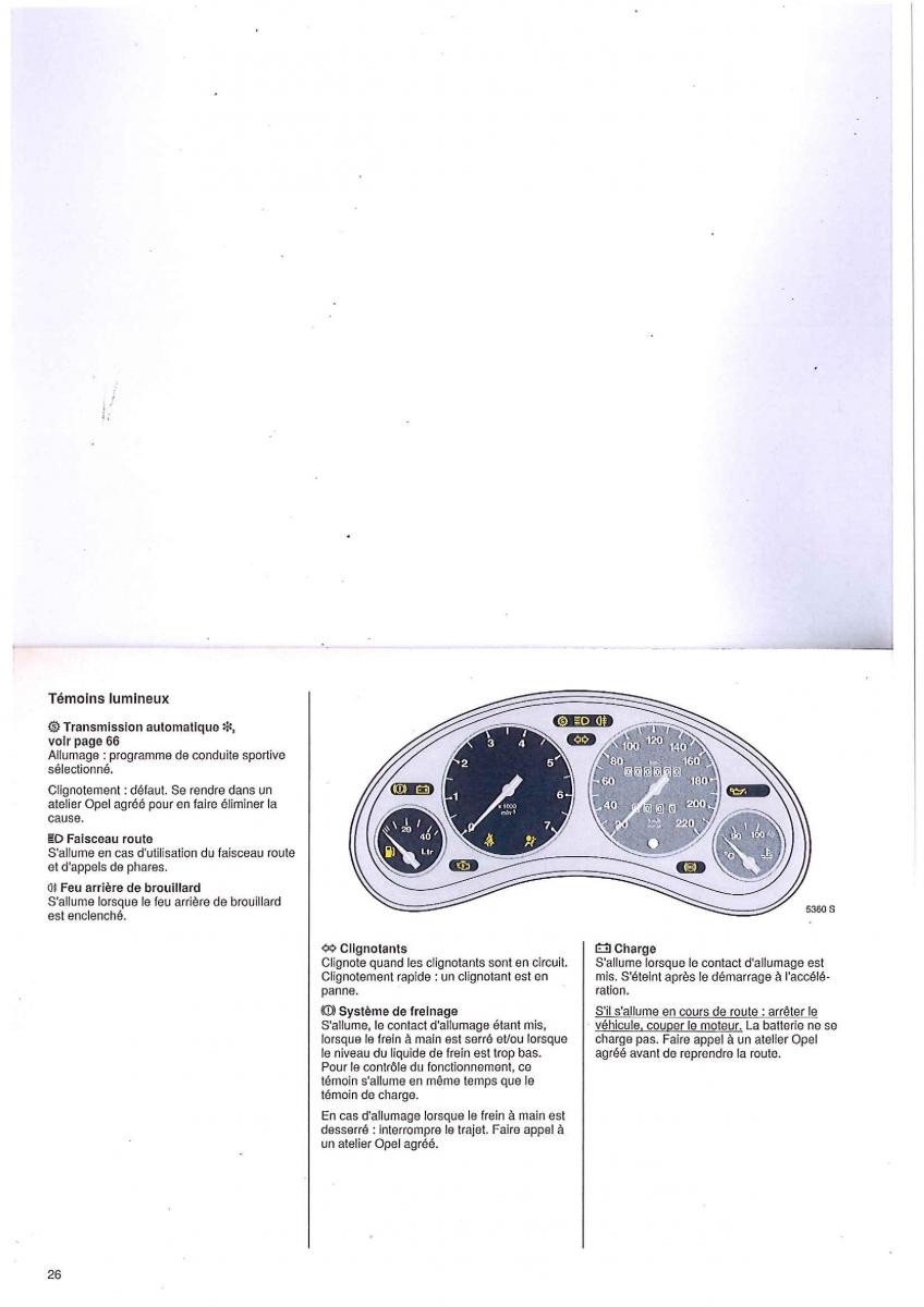 manual Opel Tigra I manuel du proprietaire / page 26