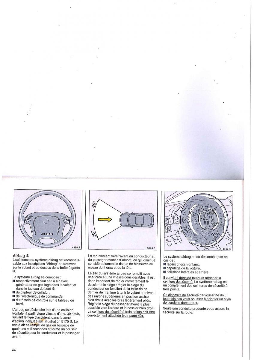 Opel Tigra I manuel du proprietaire / page 44