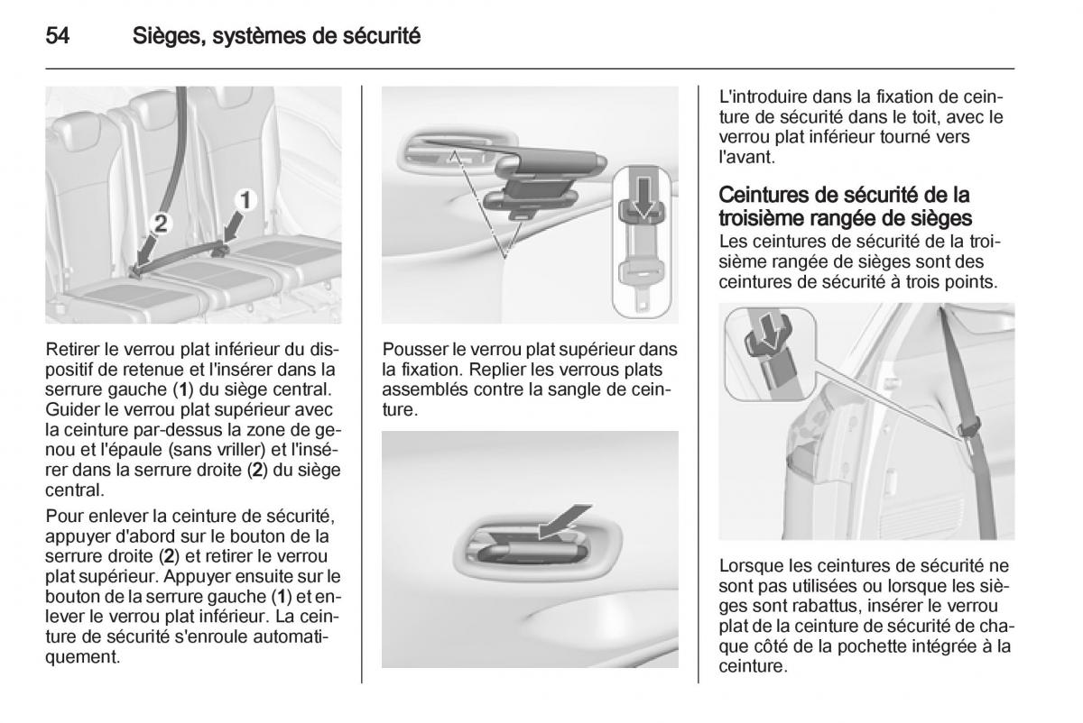 manual Opel Zafira C manuel du proprietaire / page 56