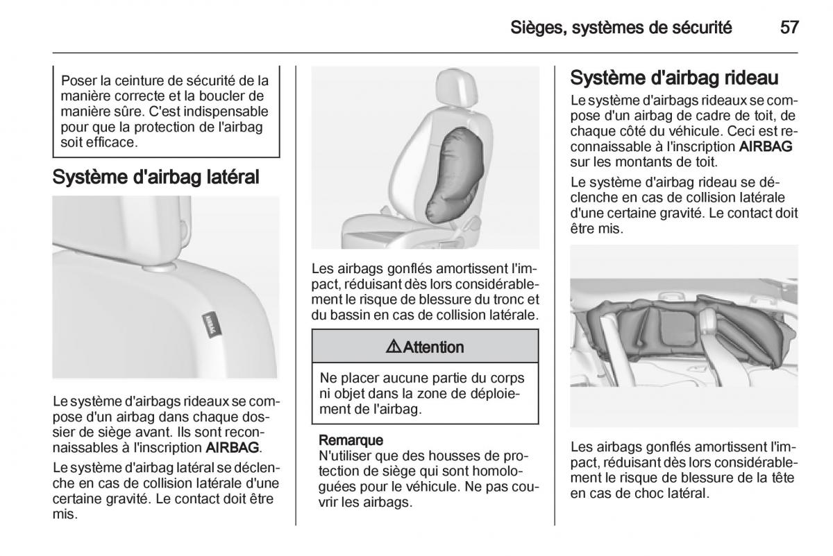 manual Opel Zafira C manuel du proprietaire / page 59