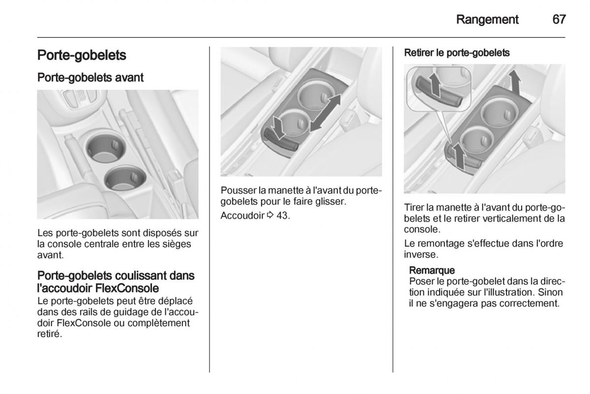 manual Opel Zafira C manuel du proprietaire / page 69