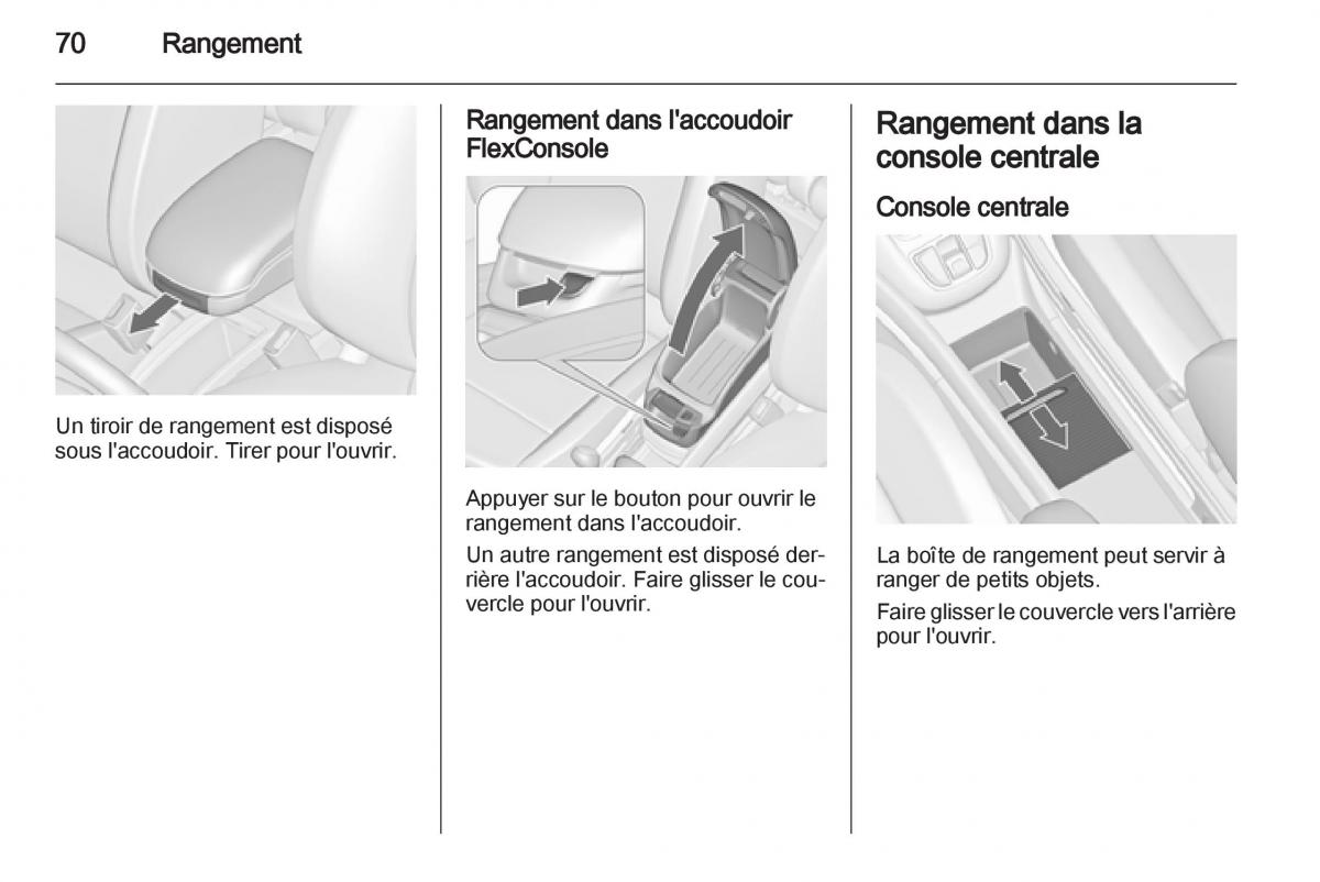 manual Opel Zafira C manuel du proprietaire / page 72