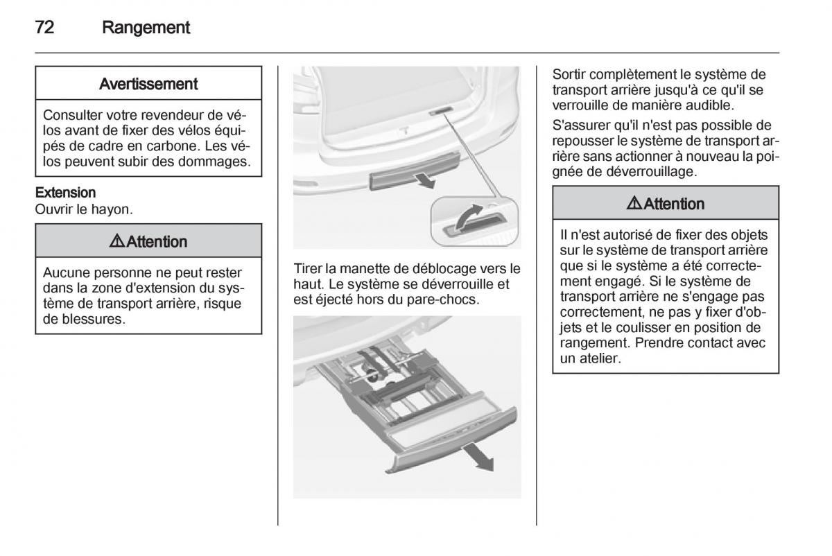 manual Opel Zafira C manuel du proprietaire / page 74