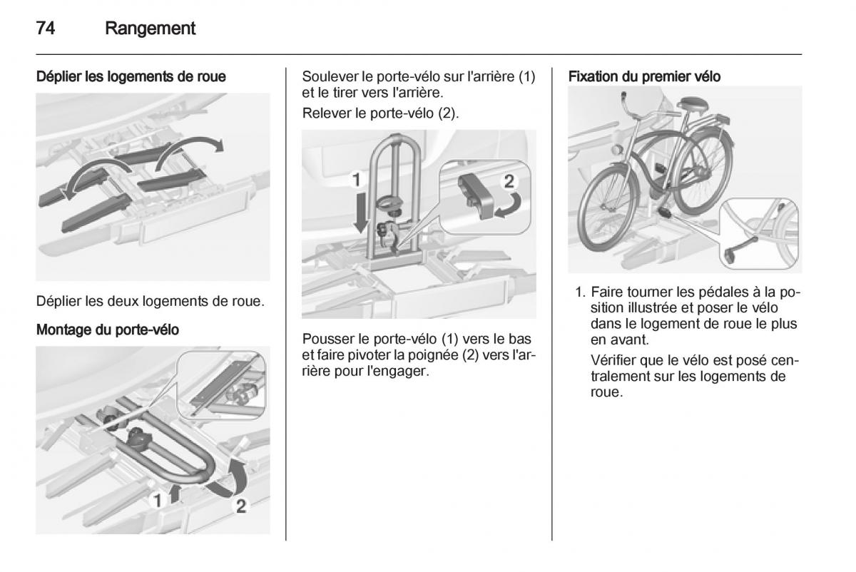 manual Opel Zafira C manuel du proprietaire / page 76