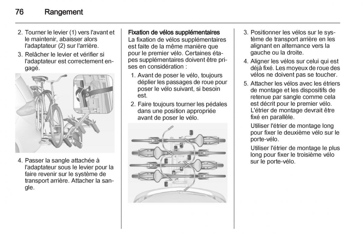 manual Opel Zafira C manuel du proprietaire / page 78