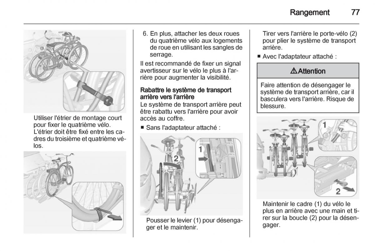 manual Opel Zafira C manuel du proprietaire / page 79