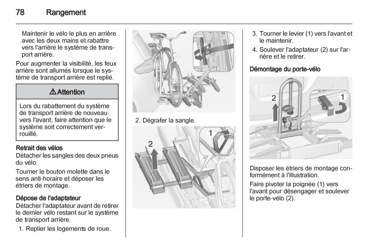 manual Opel Zafira C manuel du proprietaire / page 80