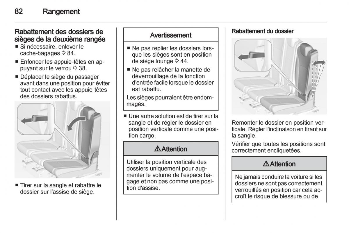 manual Opel Zafira C manuel du proprietaire / page 84