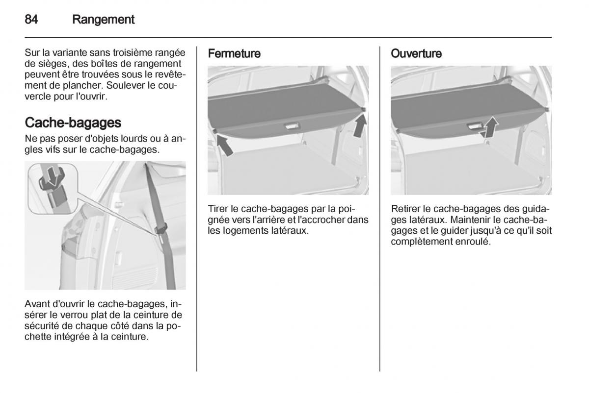 manual Opel Zafira C manuel du proprietaire / page 86