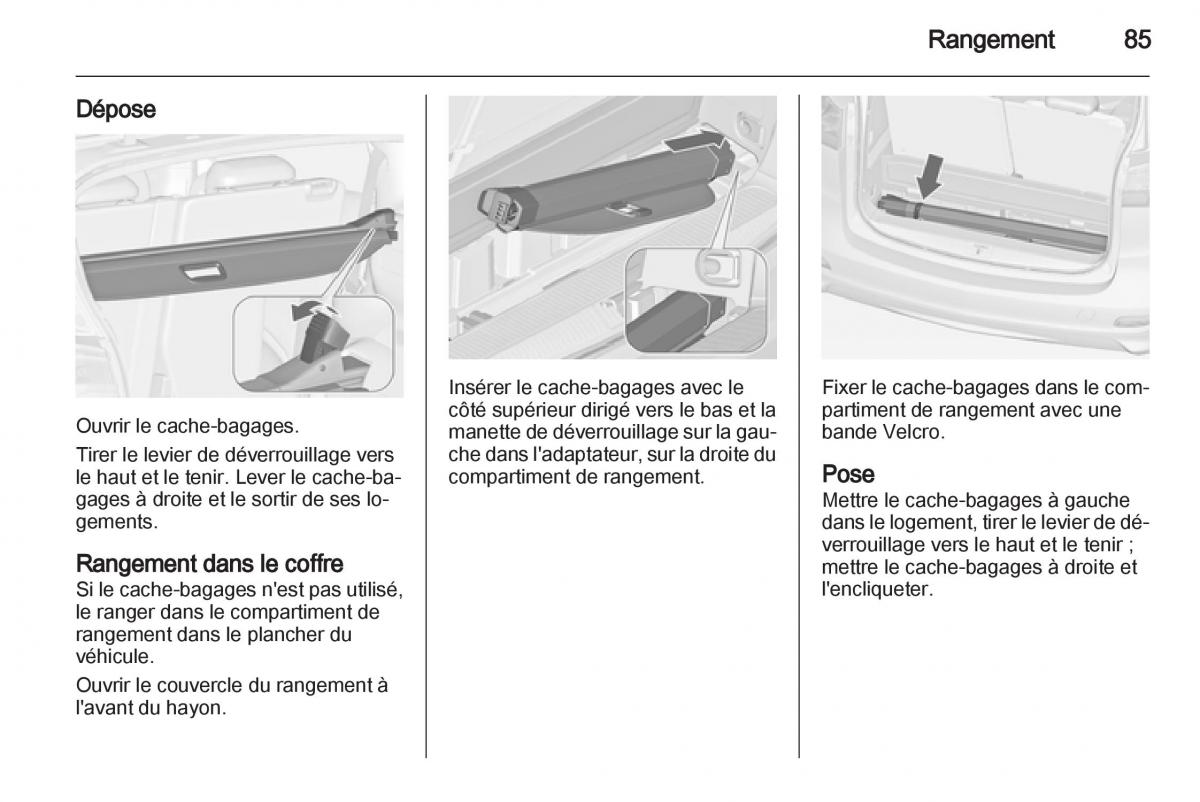 manual Opel Zafira C manuel du proprietaire / page 87