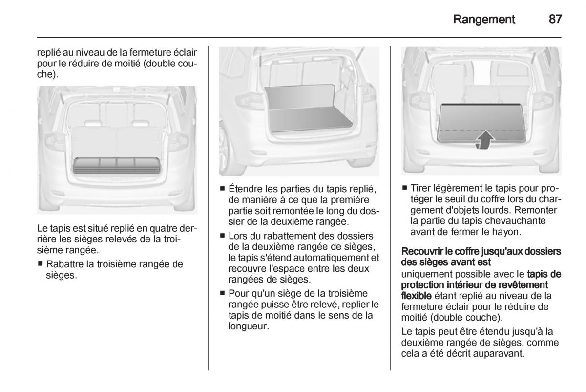 manual Opel Zafira C manuel du proprietaire / page 89