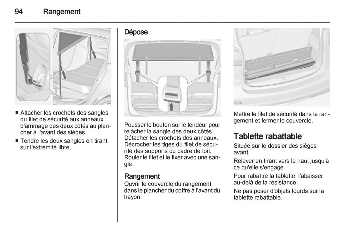 manual Opel Zafira C manuel du proprietaire / page 96